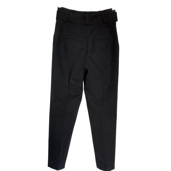 A.L.C. Diego Pants Sz 4 Black Tapered Paperbag Ankle High Rise Belt - Picture 6 of 10